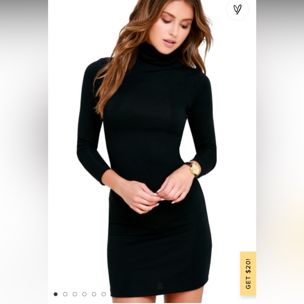 LuLus Black Bodycon Sweater Dress